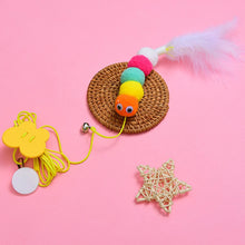 Pet Teasing Stick Kitten Self Hi Elastic Rope Cat Toy Feather Bell Teasing Stick Hanging Swing Toy