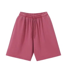 12 Colors 100% Cotton Men's and Women's Same Pull Rope High Waist Loose Fashion Casual Oversize Shorts sweatpants
