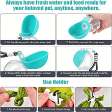 Plastic Dogs Cat Drinking Bottle with Lanyard Outdoor Foldable Water Dispensers Leak-proof Compact Travel Pet water Bottle