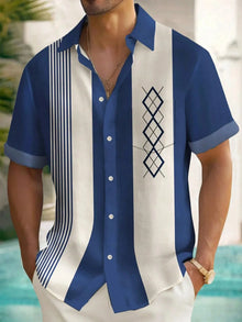 2026 Summer New Style Men's Short-Sleeved Shirt with 3D Pattern Printing for Street Casual Fashion Comfortable and Soft