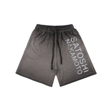 Summer SATOSHI Shorts Vintage Distressed Washed Faded Classic Letter Print Drawstring Pants Hiphop Street Five Point Sweatpants