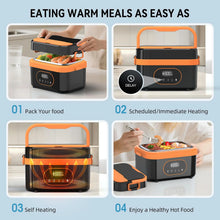 Gison 1.5L Electric Lunch Box Food Warmer Self Heating Lunch Box 18000mah Big Capacity Rechargeable Cordless Electric Lunch Box