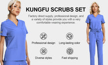 KUNGFU SCRUBS Women Nurse Scrubs Medical Uniform Top Antibacterial Soft Wrinkle-resistant Waterproof T-shirt Pencil Pants