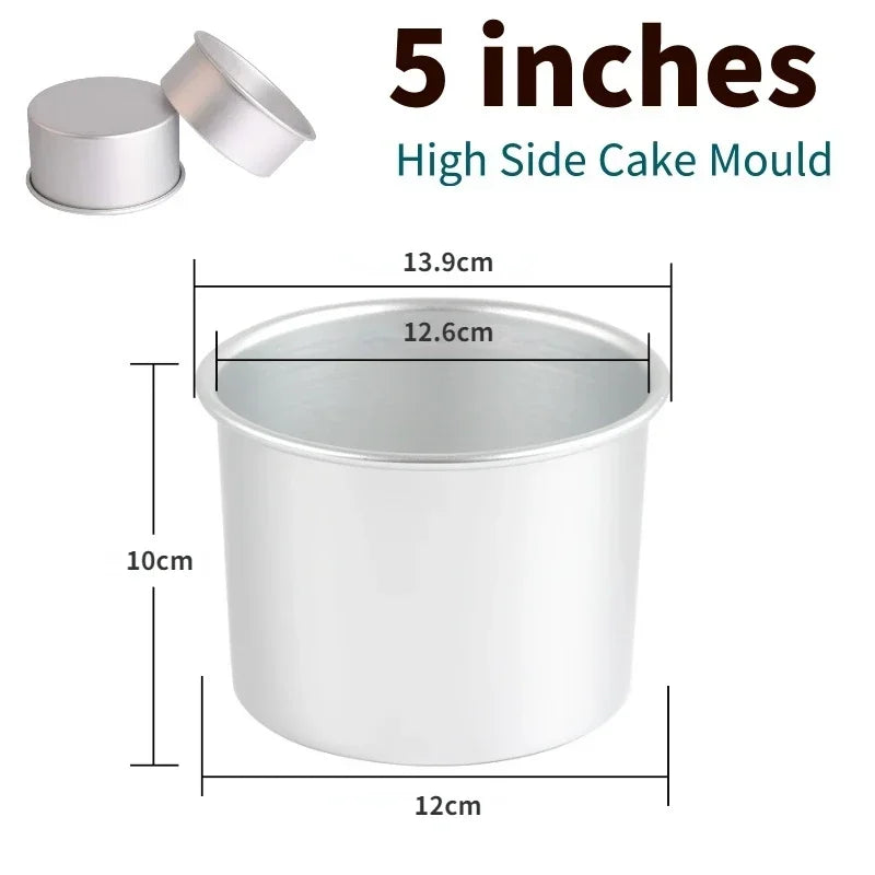 Aluminum Alloy Round Chiffon Cake Pan Solid Bottom Angel Food Oven Cake Bread Mold Baking Tool 6/8 Inch Bake Pan  Baking Sheet