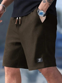 2026 Summer Men's Waffle Texture Casual Sports Beach Shorts Quick Dry Trendy Versatile Bermuda Shorts Streetwear Lightweight