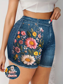 Women's Stretch Denim Like Shorts with Floral Print Design Casual Versatile Summer Style by Mirlaine Univers Women's Stretch Denim Like Shorts with Floral Print Design Casual Versatile Summer Style Mirlaine Univers womens-stretch-denim-like-shorts-with-floral-print-design-casual-versatile-summer-style Women's Stretch Denim Like Shorts with Floral Print Design Casual Versatile Summer Style Mirlaine Univers Women's Stretch Denim Like Shorts with Floral Print Design Casual Versatile Summer Style