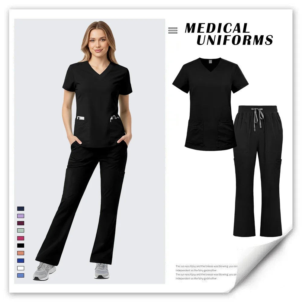 New Hospital Doctor Scrubs Set Nurse Accessories Beauty Spa Pet Workwear Women Medical Surgical Uniform Dental Clinic Clothes