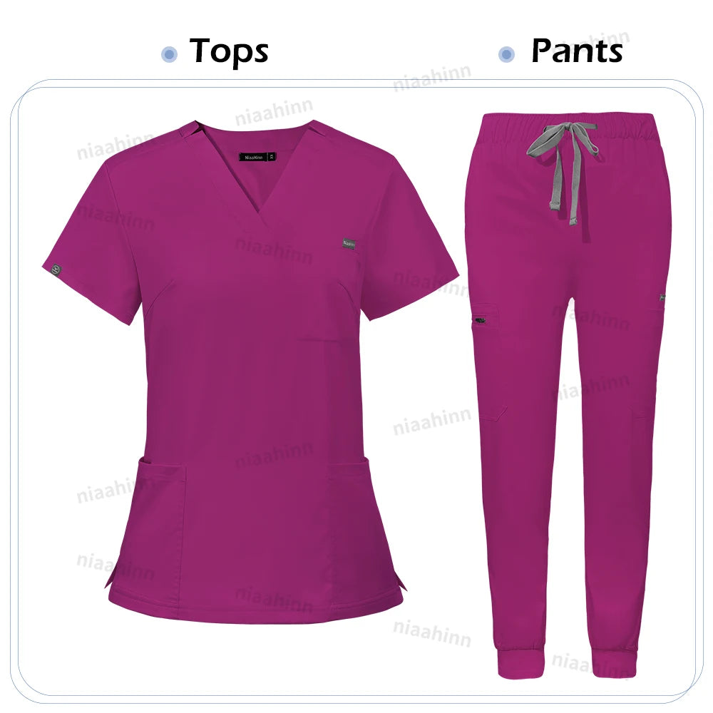 Scrub Sets Uniform Women Joggers Medical Accessories Healthcare Surgical Uniforms Lab Veterinary Clinic Working Clothes Set Mens