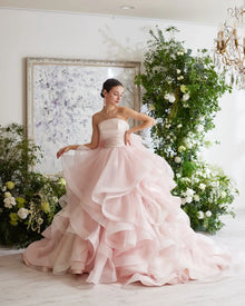 NFYN Pink Elegant Prom Dresses Strapless Backless Prom Gown Pleating Ruffles Chic Woman Evening Dresses robe de bal Customized