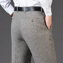 Pantalon de costume en cachemire pour homme, coupe droite classique, taille haute, motif à carreaux, coupe ample, pantalon habillé formel, business, tailles 42-44