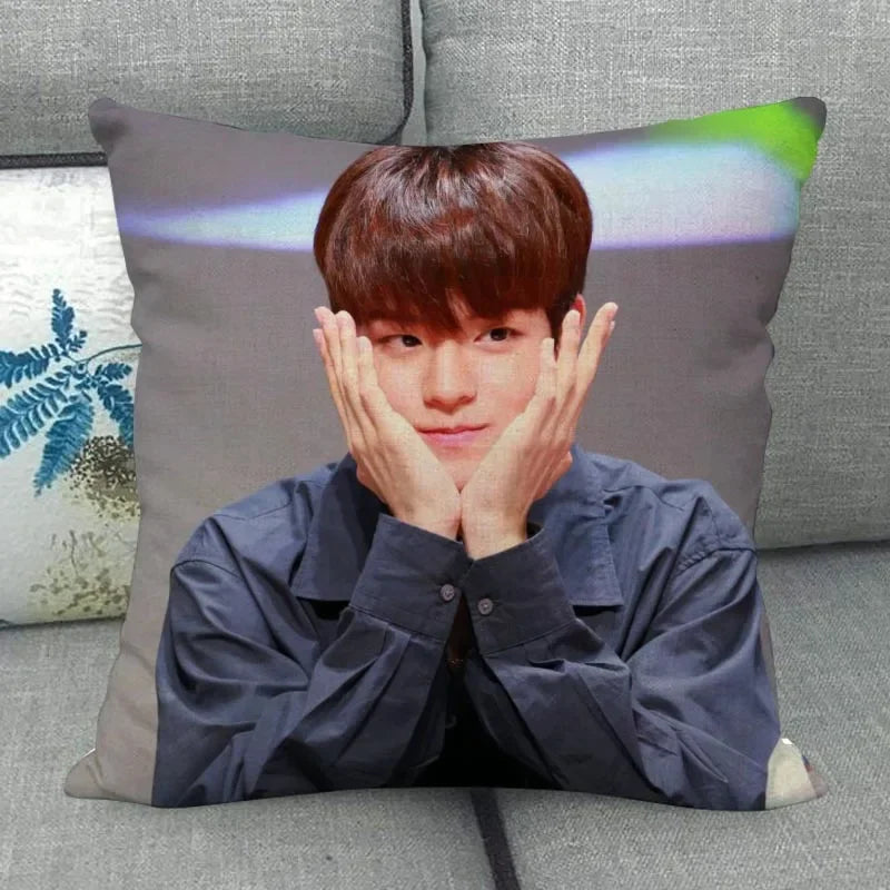Custom Seungmin Pillowcase Wedding Decorative Cotton Linen Pillow Case For Home Pillow Cover 45X45(One Sides)