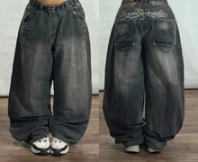 Y2K Fashion New American Oversize Print Washed Baggy Jeans Women Harajuku Hip Hop Popular Casual Joker Wide-leg Pants