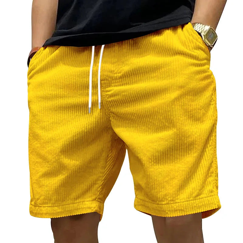 Men's Heavy Corduroy Cargo Shorts, Retro Trendy Design, Casual Street Style, Summer Wholesale