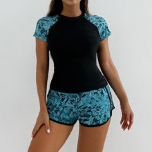 Women's Swimsuit Tankini Set Female Short Sleeve Swimwear 2025 Surfing Sports Pool Beachwear Two-Piece Bathing Suits With Shorts