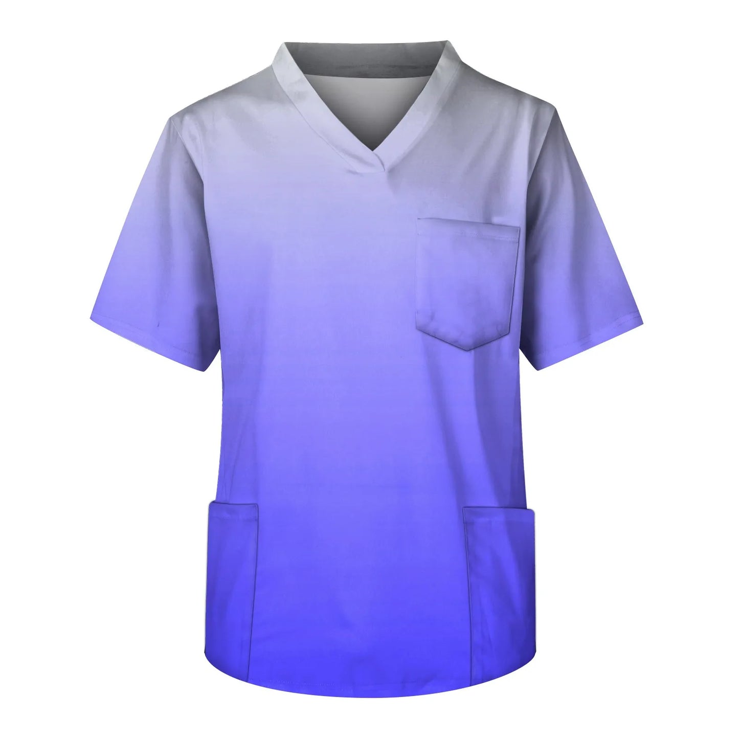 Men 's Nurse Uniforms Pet Shop Doctor Set Medical Dentist Overalls Summer Lab Workwear Short Sleeve Gradient Print Nursing Top