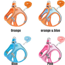 XXXS-L Reflective Pet Harness Dogs Strap with Leash Adjustable Harness Vest Breathable Collars for Chihuahua Small Large Dogs