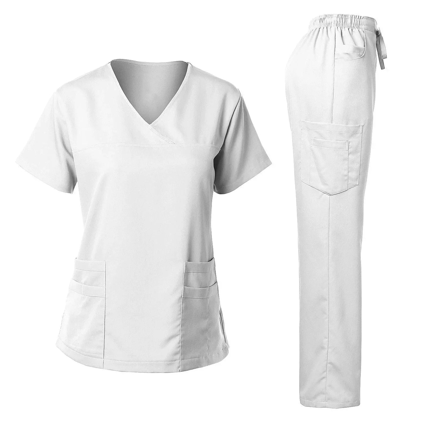 Hospital Medical Uniforms Women Scrubs Tops Straight Pant Surgical Doctors Clothes Set Nurses Accessories Beauty Spa Workwear