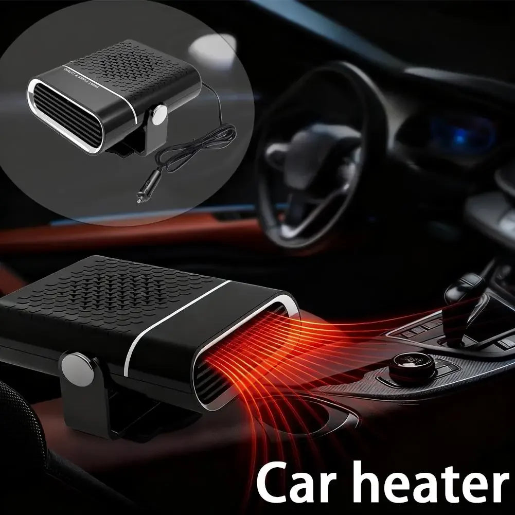 12V 120W Portable Car Heater, Fast Heating & Cooling Fan with 360° Rotation, Defogger Defroster, Cigarette Lighter Plug-in