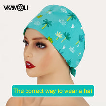 Protect dental hygiene Tooth Dentist pattern Printing Women Men Dust Proof Veterinarian Working Hats 100% Cotton nurse hat