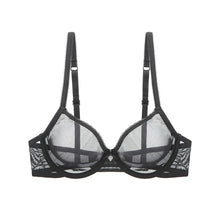 Women's Mesh Bra Underwire Unlined Ultra-thin Brassiere Breathable Fabric Underwear Plus Size