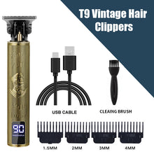 T9 Electric Hair Trimmer USB Shaver 0mm Bald Fade Portable