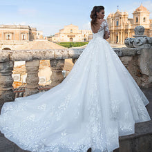 Luxury Wedding Dresses O-Neck A-Line Bridal Gowns Lace Appliques Long Sleeves Robe 2025 Vintage Vestidos De Novia Customized