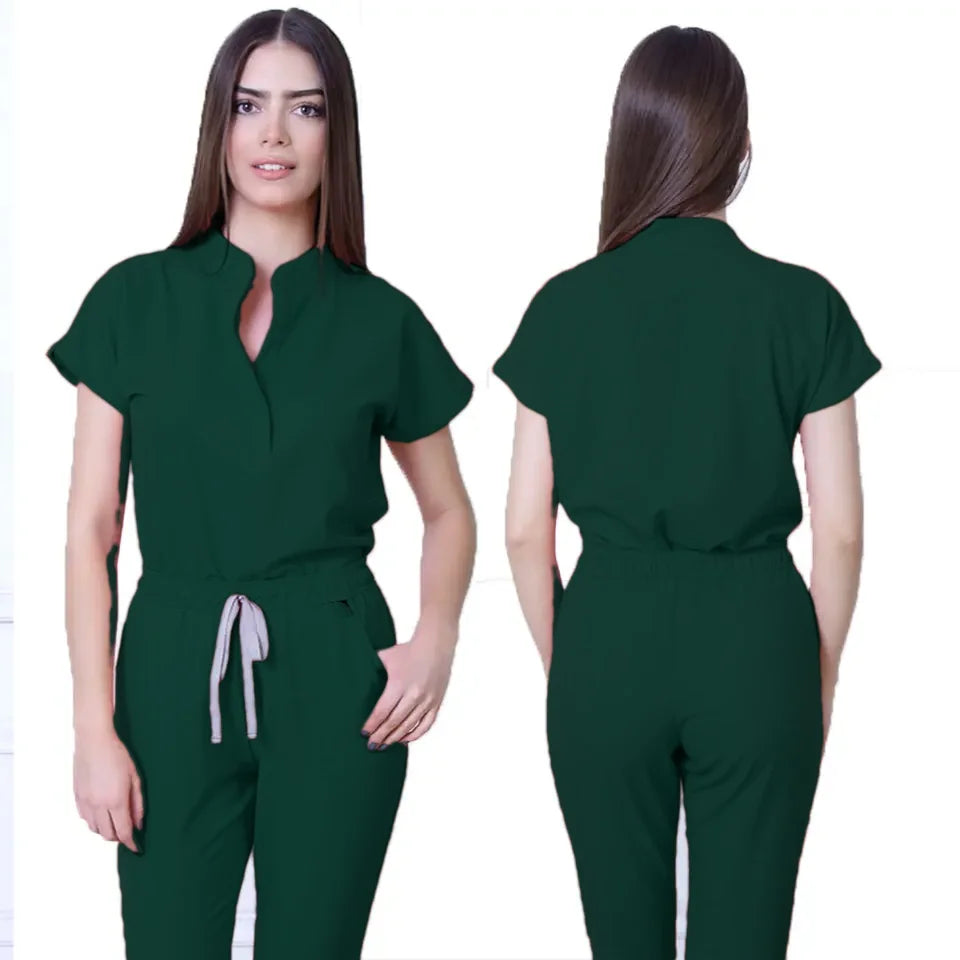 Hot Selling Quick Drying Nurse Stretch Scrubs Sets for Women Summer Sleeves Hospital Nursing Scrubs Uniforms Medical Work Wear