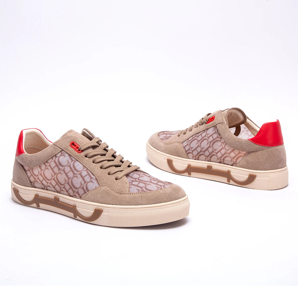 Men's Walking Shoes Spring/Summer 2026 Mesh Men's Vulcanized Shoes Flat Bottom Lace