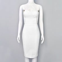 BEAUKEY Summer White Rhinestone Bandage Evening Dress Women Luxury Maxi Spaghetti Strap Red Club Celebrity Evening Party Vestido