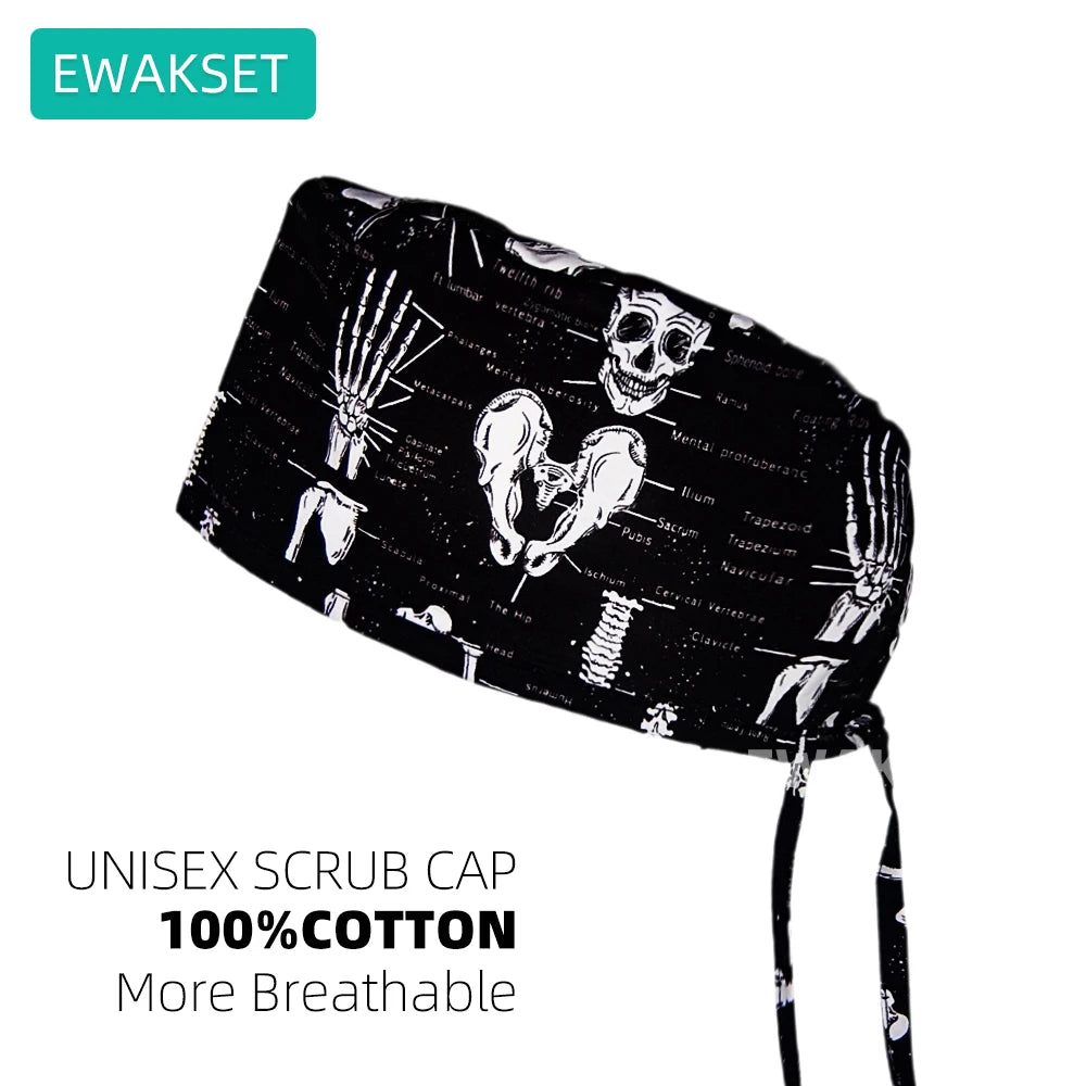 New printed scrub cap for Anesthesiologist cotton Anaesthesia medical nursing hats woman man surgical caps operating room hat
