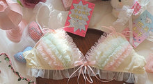 Japanese Lolita Princess Lingerie Women Pure Desire Cake Layer Lace Mesh Cotton Crotch Party Bra Panty Set Cute Comfortable Soft