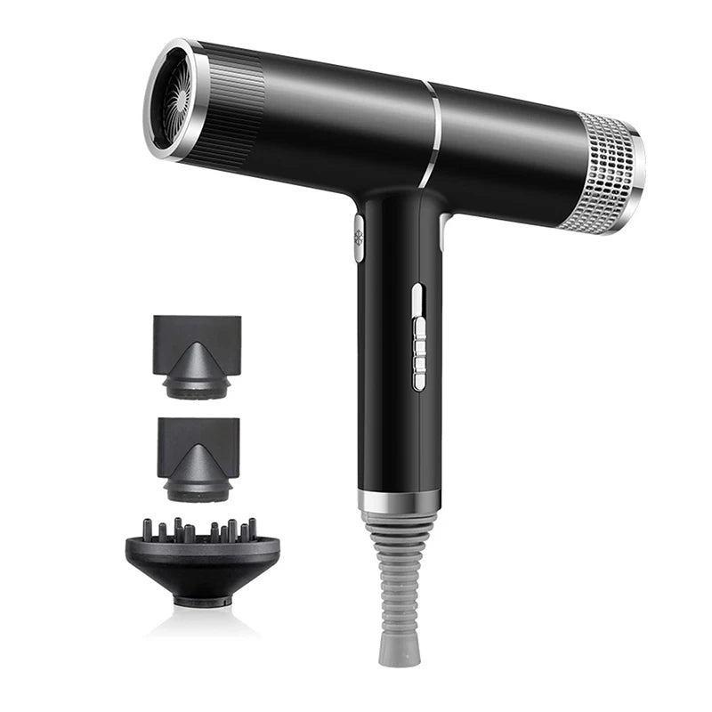 Professional Ionic Blow Dryer Low Noise Hairdryer with Nozzle Powerful Hot and Cold Salon Professional Hair Dryer