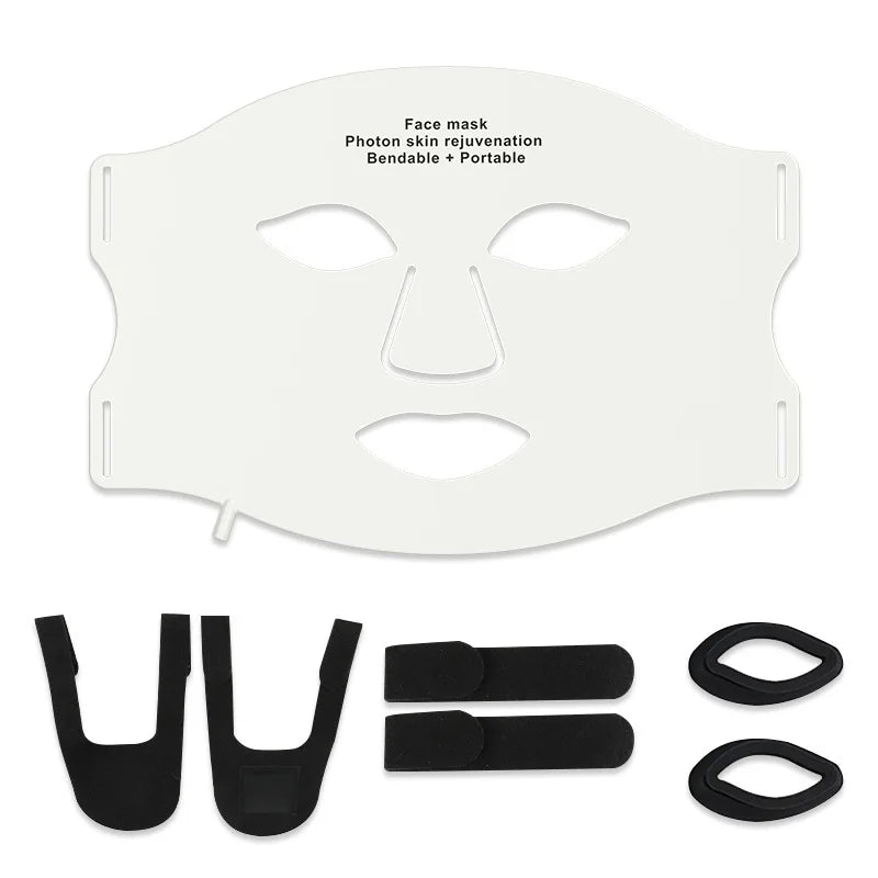 Silicone LED Mask Face With Neck 7 Colors LED Photon Red Light Infrared Therapy Flexible Facial Mask Repair Skin Wireless Use