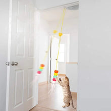 Pet Teasing Stick Kitten Self Hi Elastic Rope Cat Toy Feather Bell Teasing Stick Hanging Swing Toy