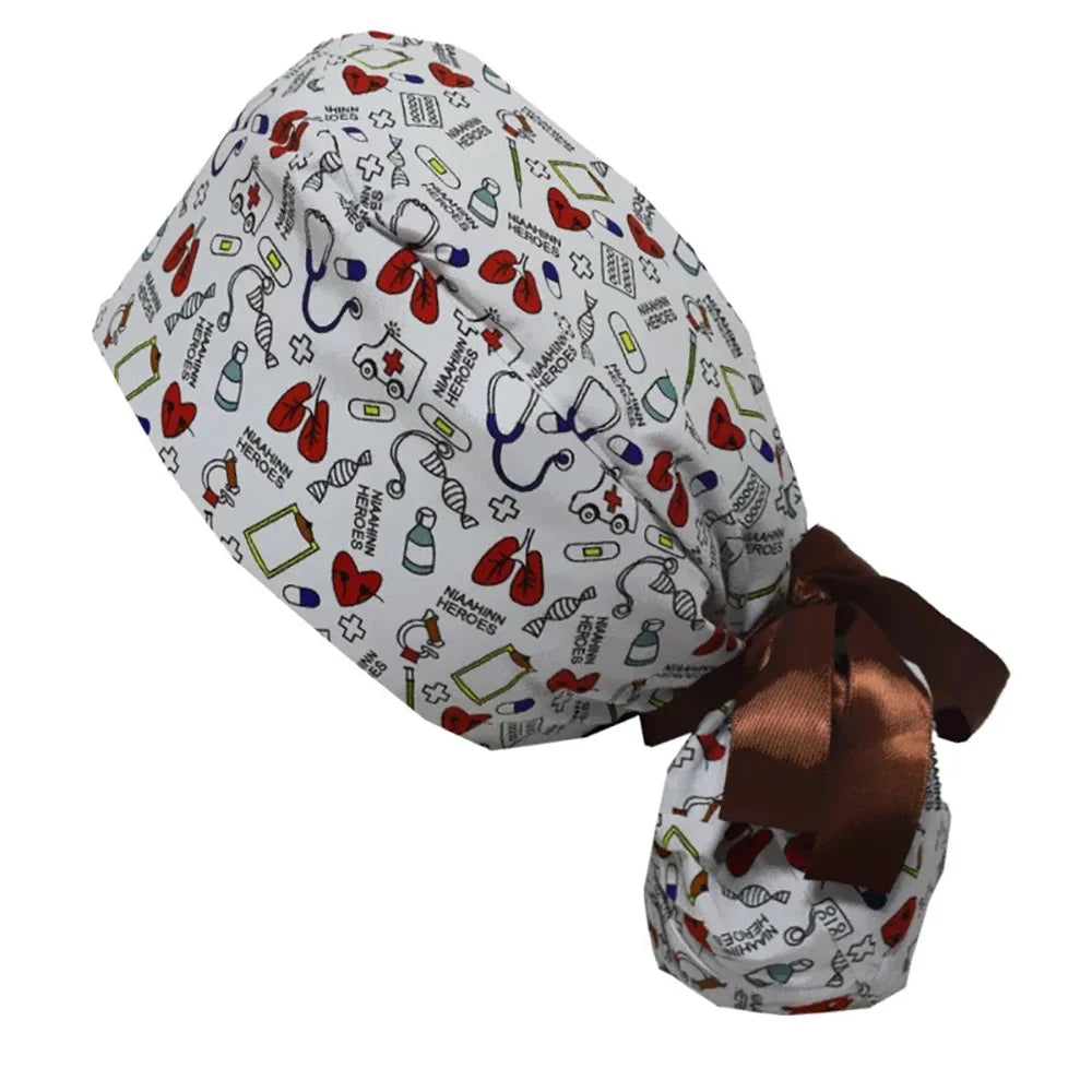 Unisex Dental Dentist Hat Vet Lab Pet Shop Scrubs Hat Nurse Medical Work Hat Surgical Cap Clinic Nursing Cap Nurse Scrub Cap