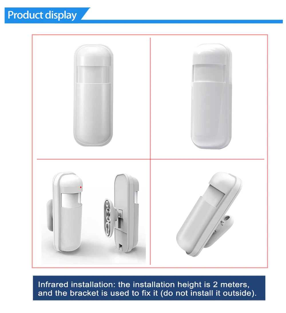 Auto Pet-proof PIR Infrared Motion Sensor 433Mhz Alarm Detector With Flash Led Light for Smart Home Security Alarm System