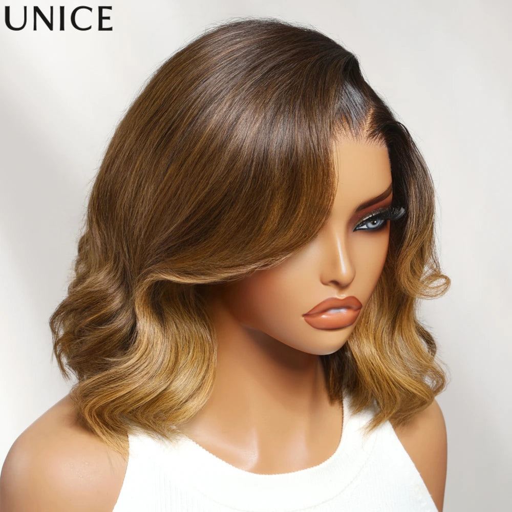 UNice No Slip Cap 13x4 Lace Frontal Bob Wig Chocolate Brown