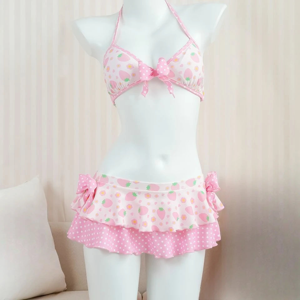 2026 Y2K Lace Up Vintage Bikini Set For Women Beachwear