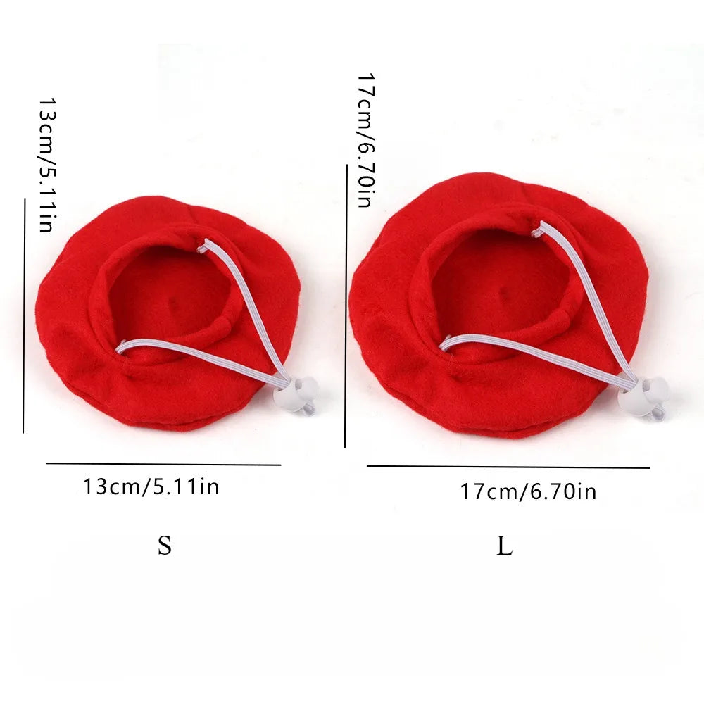 Cute Adorable Cat Beret Hat Red Black Pet Costume Accessories Cat Dog Caps Fashionable Pet Headwear for Photos & Parties