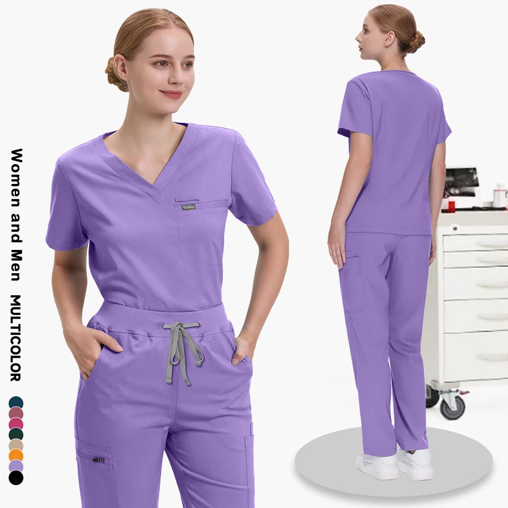 Male Female High-quality Workwear Doctor Nurse Clinical Scrubs Set Hospital Surgical Uniforms Pet Grooming Services Center Suit