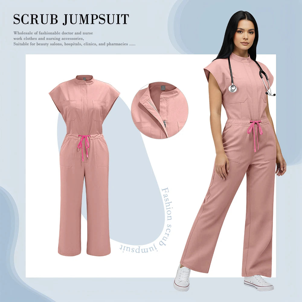 Custom Logo Medical Clothing for Women Anti Wrinkle Nursing Scrub Doctor Nurse Work Clothes Jumpsuit Printing Embroidering Logos