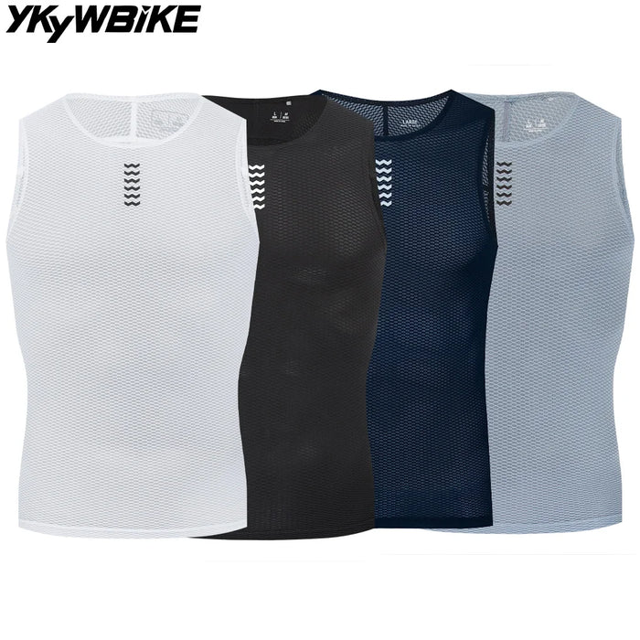 YKYWBIKE Men's Bicycle Vests Sleeveless Quick Dry Cycling Undershirt MTB Bike Base Layer Compression Bicycle Sport Jersey