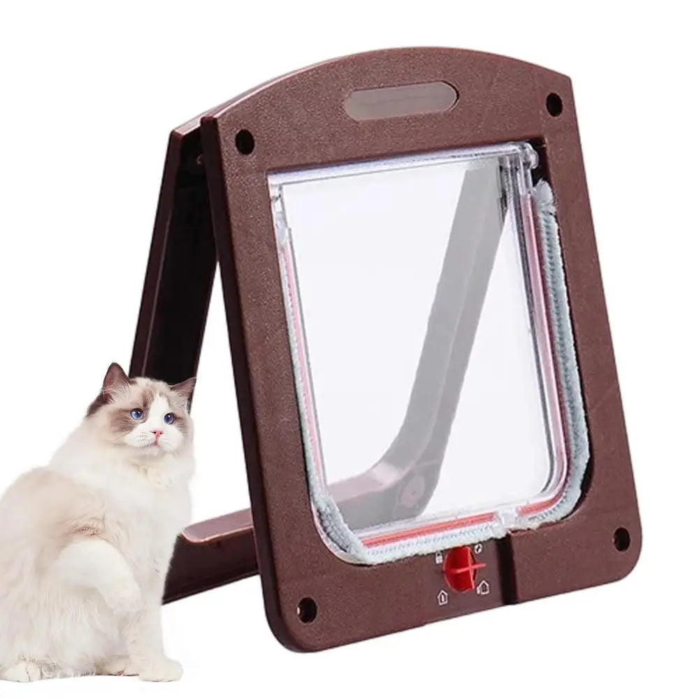 Pet Door 4 Way Locking Large Dog Cat Door Flap Install in Interior and Exterior Doors Weatherproof Pet Door for Wooden PVC Door