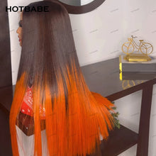 T2/350 Ginger Color Silky Straight 13×4/13×6/360 HD Transparent Lace Frontal Wigs Preplucked For Women Glueless Wigs Human Hair