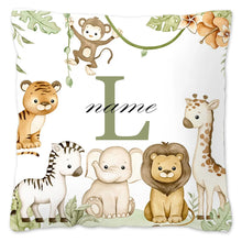 Animal with Name Pillow Case Personalized Pillow Dust Cover Bedroom Kids Wild Party Decoration Pillowcase Birthday Children Gift