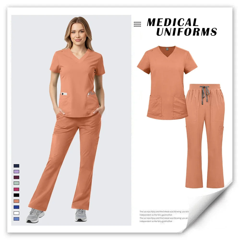 New Hospital Doctor Scrubs Set Nurse Accessories Beauty Spa Pet Workwear Women Medical Surgical Uniform Dental Clinic Clothes