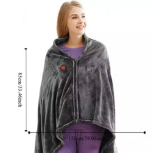 Coral Velvet Heating Blanket 8 Heated Areas 3 Heated Level USB Heating Shawl Wearable Design Fast Heating Electric Blanket