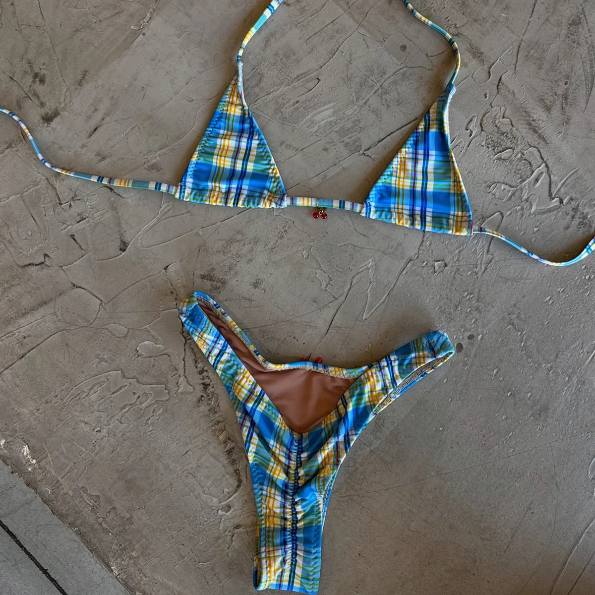 Micro Bikinis 2025 Sexy Women Swimsuit Swimwear Female Brazilian Bikini Set Biquini Bathing Suit Plaid Swimming Suits Beachwear