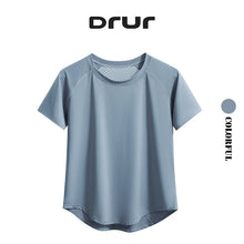 DRUR Yoga Tops Womens Breathable Quick Dry Short Sleeve Tee