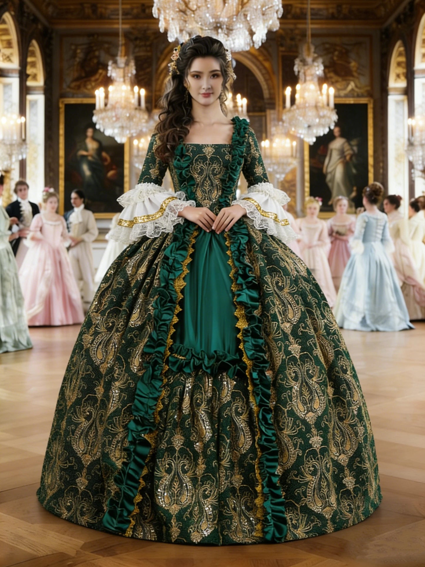 18th Century Women Marie Antoinette Dresses Long Victorian Rococo Gowns Historical Theater Clothing